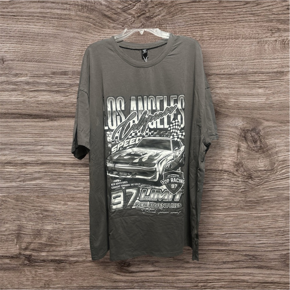 SHEIN Gray Short Sleeve Graphic Tees